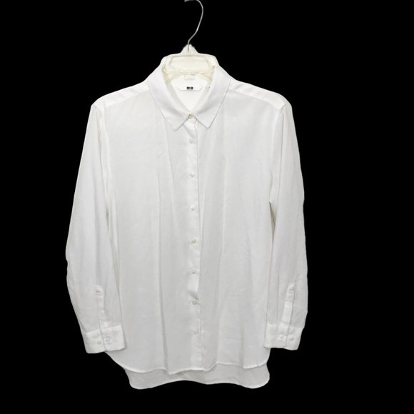 UNIQLO Long Sleeve‎ Button Down Shirt White L - Picture 3 of 10